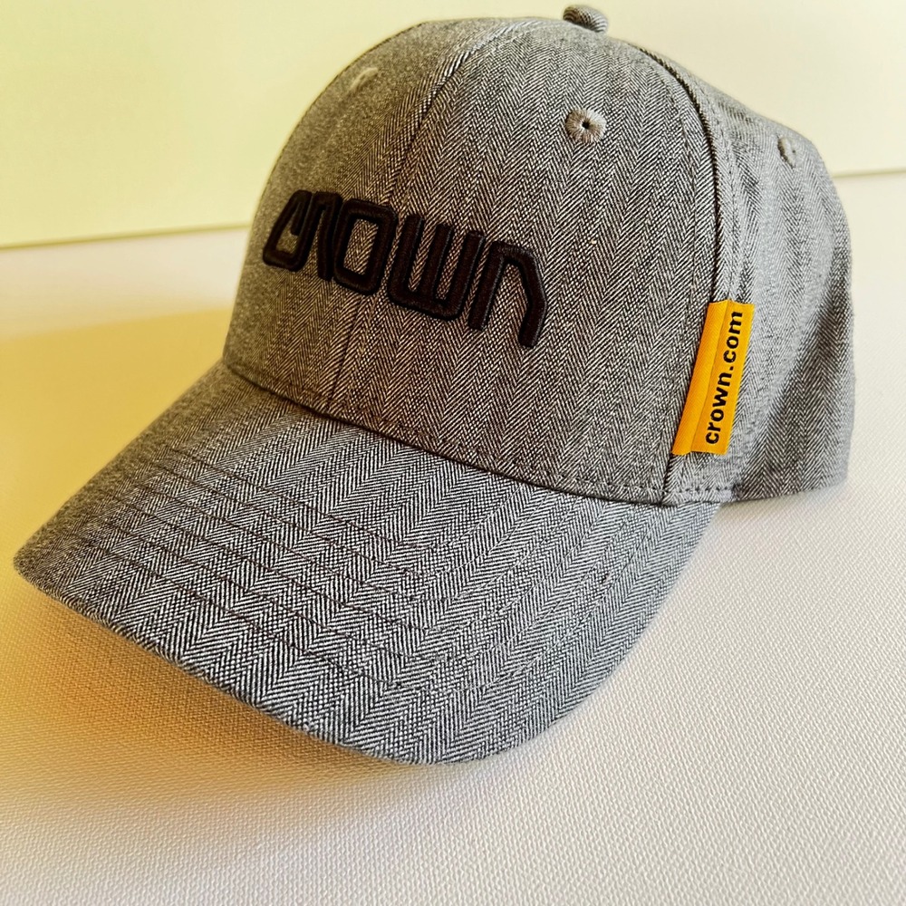 Crown Equipment Corporation Grey Herringbone Baseball Cap Hat Adjustable Strap